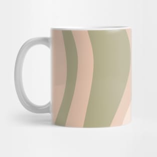 Abstract Retro Groovy Lines Pink and Sage Mug